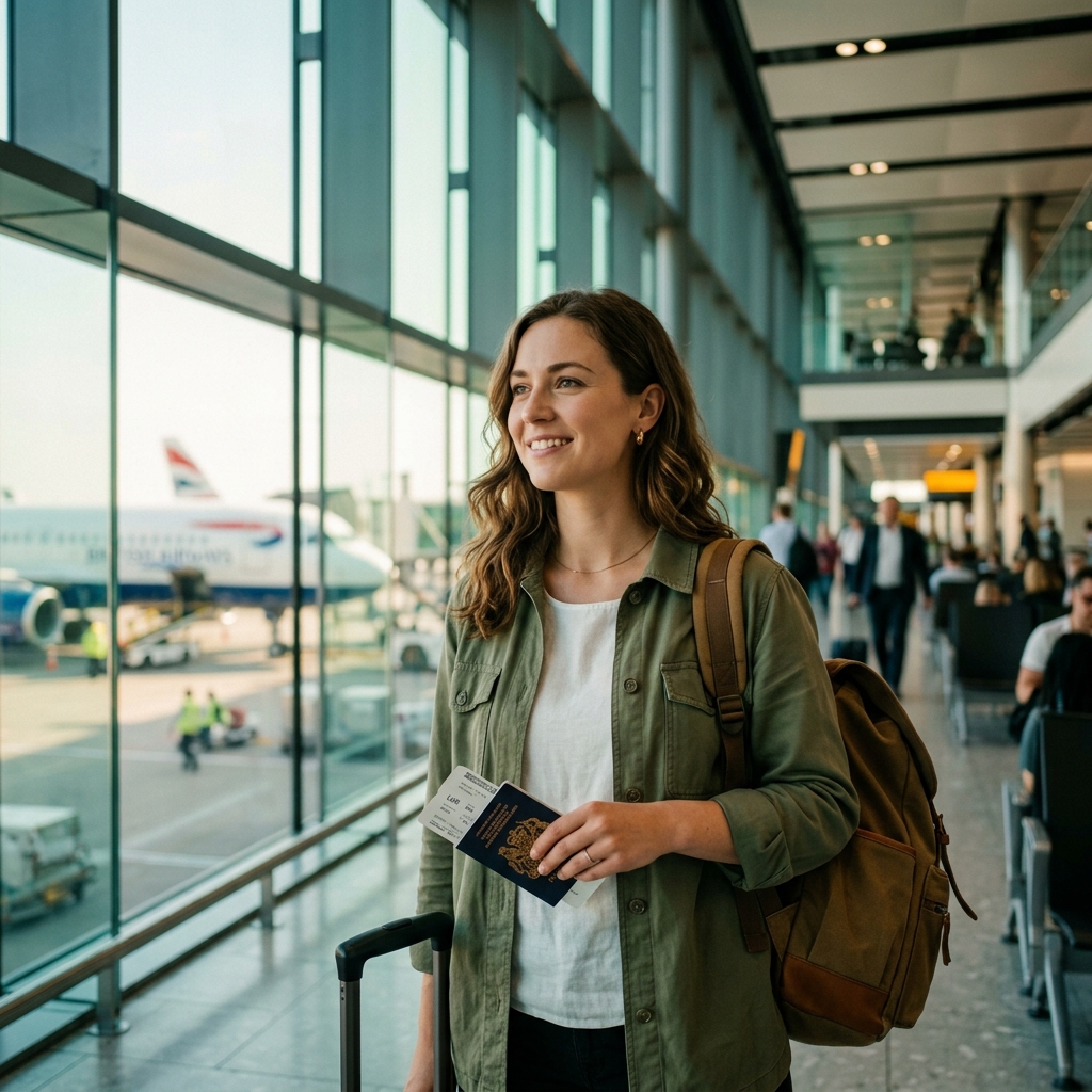 Traveler at airport